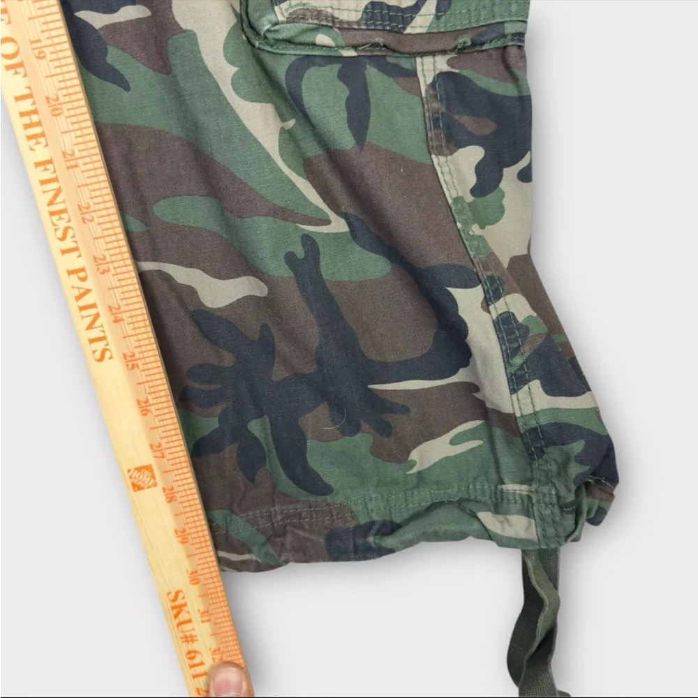 Brandit Individual Wear Camo Cargo Pants Mens M 32x30 Green Woodland drawstring - Picture 16 of 16